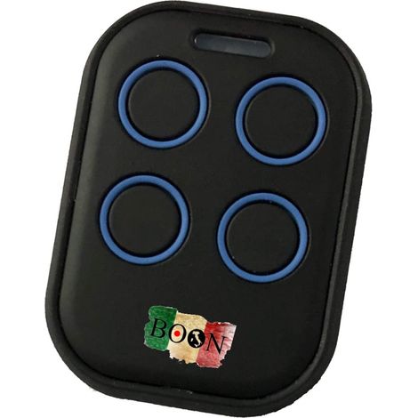 Telecomando per cancello e Garage Universale Boon – 433 MHz, Codice Fisso, 4 Tasti, Blue