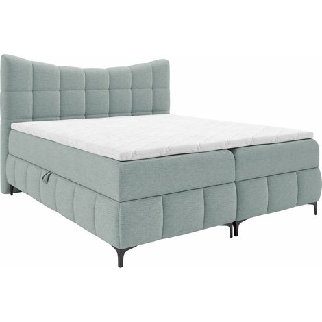 Lit boxspring Littera, Freya 210.20, Continental, Double, 180x200, Tissu, Disponible, 184x210x120cm (1/5)