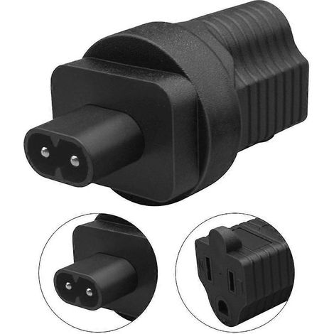 Adaptateur de prise d'alimentation pour onduleur américain IEC320 C8 mâle vers Nema 5-15R femelle (1/4)