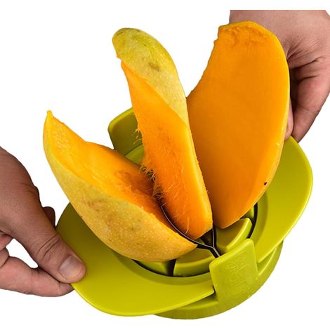 Ustensiles de cuisine : coupe-fruits, coupe-verres, coupe-fruits et légumes, coupe-mangues, outil de cuisine 4 en 1, portable et facile à utiliser, en acier (1/5)