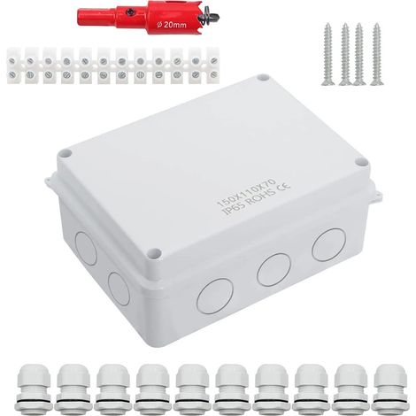 Waterproof IP65 Outdoor Electrical Junction Box, Connector Junction Box, Waterproof Junction Box, Outdoor Electronic Plastic Enclosure, Electrical Junction Box