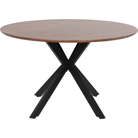 Table de salon design bicolore élégance robuste - Marron chocolat avec accents noirs (1/5)