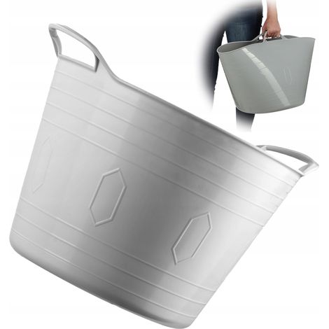 KADAX Flexible Basket, Universal-Wäschekorb, Waschbecken, 42 l, grau
