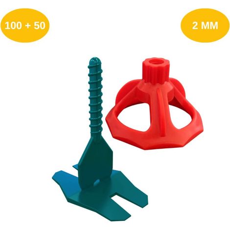 Kit croisillons autonivelants à visser LEVEL FIT 2mm – 150 pcs – Pose carrelage 2 à 22 mm – 100 croisillons + 50 cadrans – SHAFFER PRO (1/3)