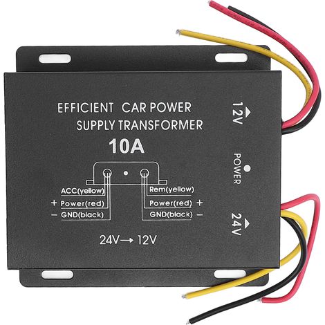 Convertisseur de tension 24V à 12V DC, alimentation électrique puissante pour voiture, camion, camping-car, SUV, bus, 10A, 120W (1/5)