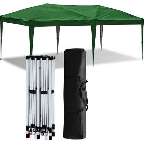 Wolketon Gazebo de Jardín Carpa Plegable Protección Solar UV 50+ Carpa Plegable POP-UP Sin Paredes Verde 3x6m