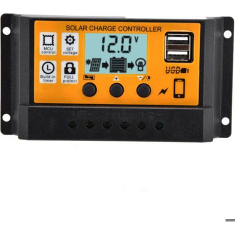 Intelligenter Solarladeregler, zwei USB-Anschlüsse, dreistufiges PWM-Laderelais, 12 V/24 V, 30 A (1/4)