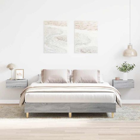 Estructura de cama sin colchón gris  140x200 cm