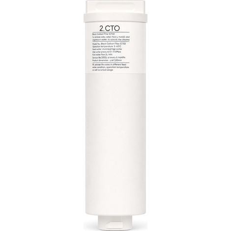 Naturewater CTO-UF01 Cartuccia filtrante con blocco di carbone attivo, per filtro acqua da 10" (254 mm), filtrazione meccanica
