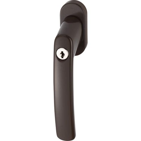 1 - Poignée De Fenêtre - Serrure De Sécurité - Verrouillage Par Clé Pour Enfants - Aluminium Bois Plastique - Marron - 21,2x7cm