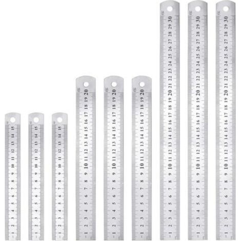 Doppelseitiges Edelstahl-Lineal 15/20/30 cm – rostfrei, präzise und langlebig für Studenten, Architekten und Baufachleute