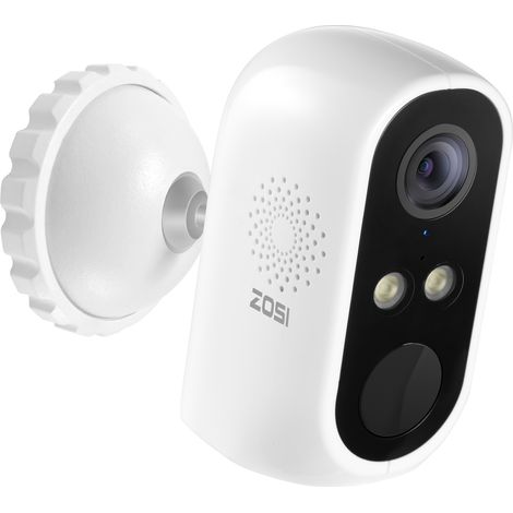 Caméra de Surveillance WiFi à Batterie Rechargeable, Alarme Sonore et Lumineuse Vision Nocturne App Gratuite
