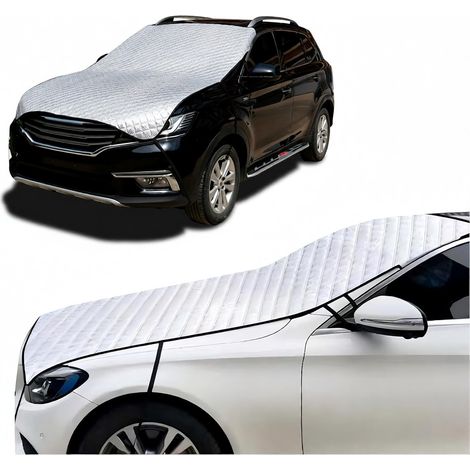 funda gruesa de algodón para parabrisas, transpirable, resistente a la nieve y las heladas, compatible con la mayoría de los coches. (1/5)