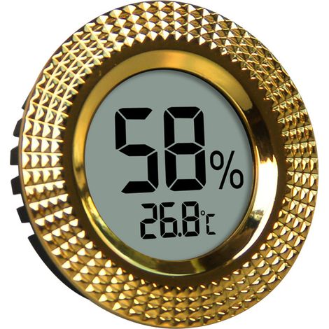 Hygromètre numérique rond de haute précision, hygromètre électronique, thermo-hygromètre rond (convient aux cigares, aux boîtes à cigares et aux coffres-forts). (1/4)