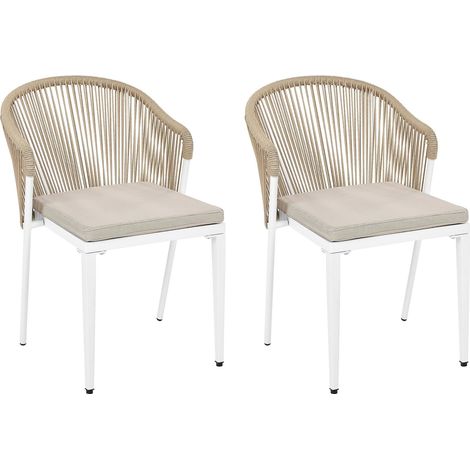 Set mit 2 Stühlen und Sitzkissen PARANEA Metall Beige (1/5)