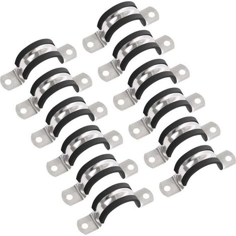 Colliers de serrage, 20 mm de diamètre, sangle de tuyau en acier inoxydable 304, collier de serrage pour tube, tuyau ou cordon métallique (12 pièces) (1/4)