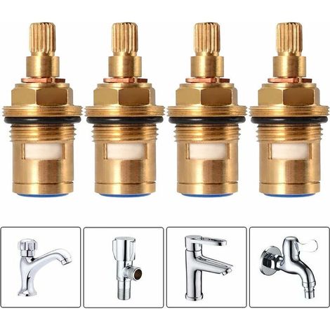 4 Pieces Ceramic Disc Head, Replacement Cartridge for Hot and Cold Taps, Universal Replacement Ceramic Cartridges, for Bathroom Kitchen Home Taps (Blue)