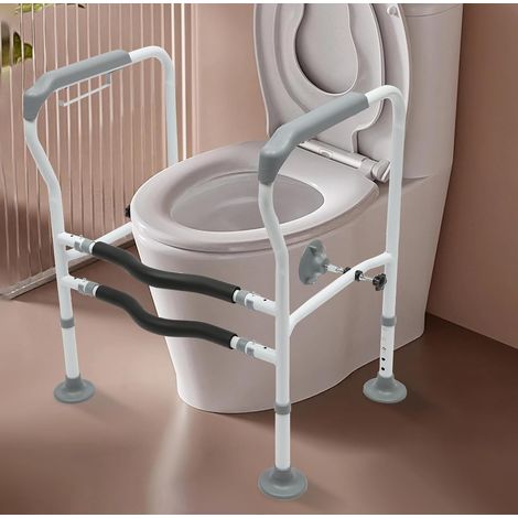 Lève - bras de toilette, réglable en hauteur et en largeur, poignée de soutien pour personnes âgées, capacité de charge jusqu'à 150 kg (1/5)