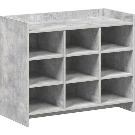 Meuble à chaussures avec rangement, gris ciment, 85 x 39,5 x 70 cm (1/5)