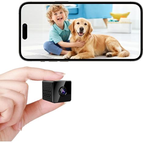 Caméra Espion Mini 4K avec Vision Nocturne et WiFi - Caméra de Sécurité Intérieure avec Détection de Mouvement - Stockage Cloud et Carte SD / Batterie Intégrée - Vidéo en Temps Réel pour Maison et Sur (1/5)
