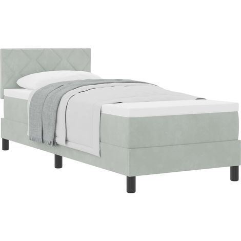 Maison Exclusive - Lit à ressorts avec matelas Gris clair 80 x 200 cm Velours