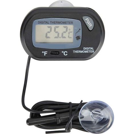 Thermomètre électronique, LCD Numérique Aquarium Thermomètre Aquarium Sonde Figure Électronique Fish Tank Eau Terrarium Température Avec Ventouse Thermometre Aquarium eau de Mer (1/5)