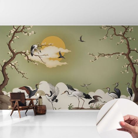 Carta da parati adesiva - fotomurale - facile da applicare - per la soggiorno - camera da letto - Natura elegante 416x254 cm (1/5)