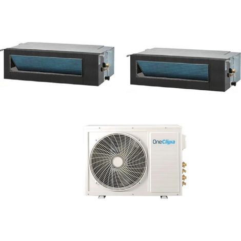 OneClima Dual Split Kanalklimaanlage 12+18 mit MLT27x3/Y24 R-32 Wi-Fi optional, inklusive serienmäßiger Fernbedienung