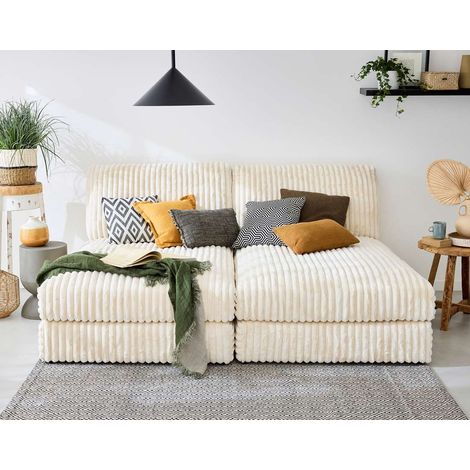 Jasper - modulares sofa 3-sitzer - großer geripptem cord - beige