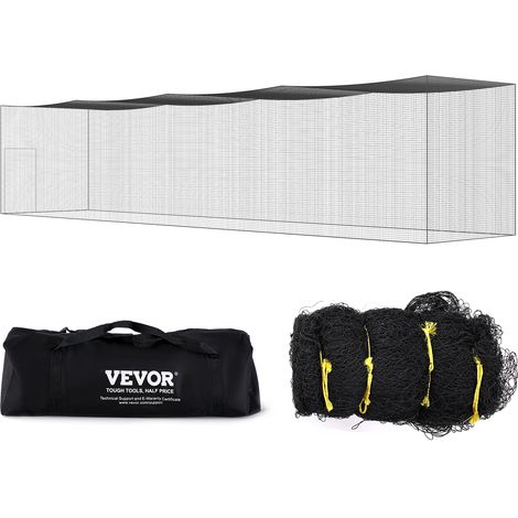 VEVOR Jaula de bateo de beisbol de 17,4 m, red de entrenamiento de bateo de softbol profesional, jaula de lanzamiento portátil con puerta y bolsa de transporte, red de PE cerrada resistente (1/5)