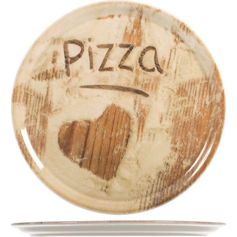 Set 6 Piatti da Tavola Pizza in Porcellana Napoli Flour Heart 33 cm
