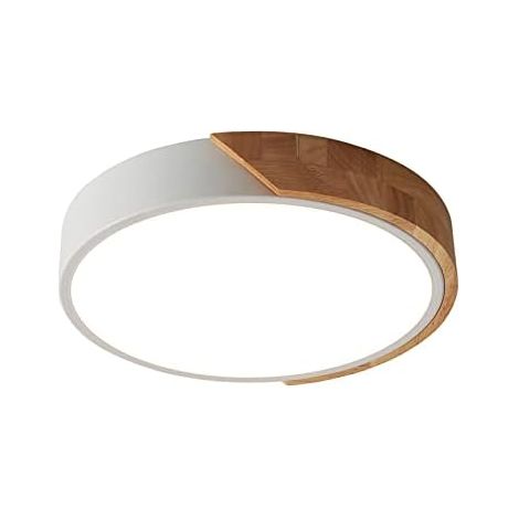 MIMOSON-Neutral White LED Indoor Modern Round Wood Ø30cm for Living Room, Kitchen, Dining Room, Hallway, Home, Office, Outdoor Porch [Energy Class E] (1/5)