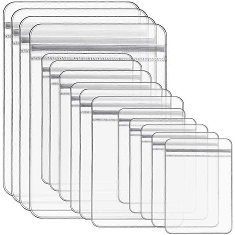 Lot de 60 sachets à bijoux transparents en plastique épais refermables avec fermeture éclair, parfaits pour emballer et conserver vos pâtisseries et friandises en voyage. (1/5)