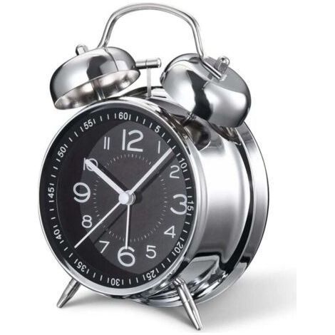PA Ce réveil rétro à quartz silencieux de 10 cm est conçu pour les adultes en quête d'un sommeil profond. Sans tic-tac, il est doté d'un rétroéclairage, de deux alarmes et d'aiguilles analogi (1/3)