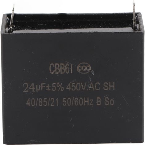CBB61 Starting Capacitor Generator 450V AC 24uF 50/60Hz for 400/350/300/250VAC UL/RU Listed