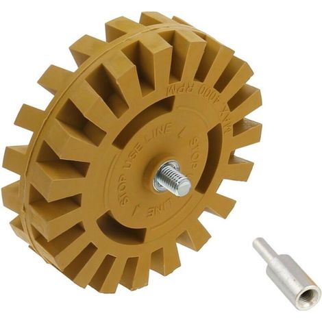 Gomme Abrasive pour Retirer Autocollants et Rayures - 4 Pouces avec Adaptateur 6mm - pour Voiture et Surfaces - Diamètre 25mm (1/4)