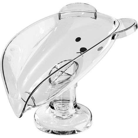 Jabonera multifuncional tipo cascada, fácil de limpiar, apta para duchas, baños y fregaderos de cocina (transparente, 1 unidad). (1/5)