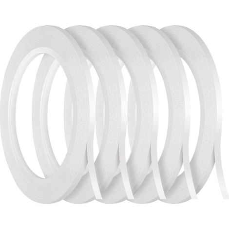 Lot de 5 Rouleaux Ruban Adhésif Double Face, 3mm x 25 mètres/rouleau (1/5)