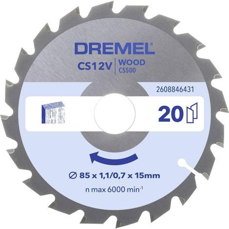 Dremel Blueprint Hoja de Sierra Circular para Madera 85 x 1,1/0,7 x 15mm (CS500)
