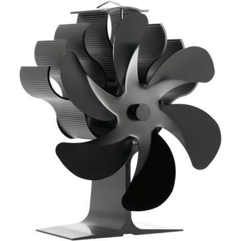 Ventilateur à 6 pales pour poêle à bois, ventilateur de chauffage pour poêle à bois, accessoires pour poêle à bois, fonctionnement silencieux, circulation d'air chaud pour grandes pièces (1/5)