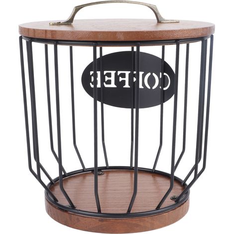 Filtre à café avec couvercle, boîte de rangement pour filtres et dosettes, accessoire de bar à café, décor comptoir, noir 0291 C (1/5)