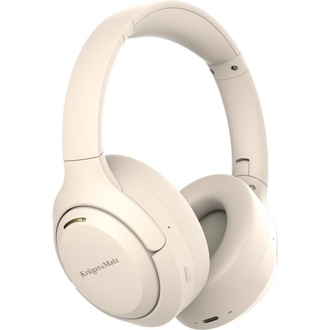 Cuffie wireless on-ear Kruger&Matz F8A beige con cancellazione attiva del rumore (ANC). (1/5)