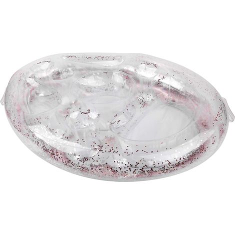 Support de boisson en PVC transparent avec valve à air, plateau gonflable pour piscine, porte-verre, repose-gobelet, idéal pour fruits, vin et boissons -KZQ (1/2)