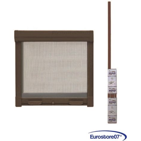 Zanzariera kit a molla frizionata telaio in alluminio colore marrone cm. 80x170h