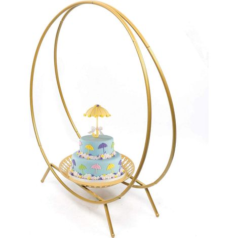 80cm Wedding Cake Stand Arch Flower Rack Iron Party Cake Display Holder, Load-bearing Capacity: About 5kg (1/5)