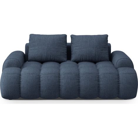 Canapé 2 places en tissu structurel bleu foncé (1/5)