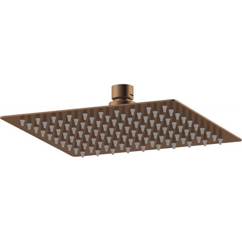 Nuie Square Fixed Shower Head 200mm x 200mm - Brushed Bronze