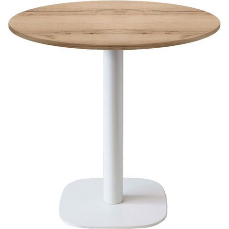 Table ronde Ø 70 cm - modèle Round pied blanc chêne delano