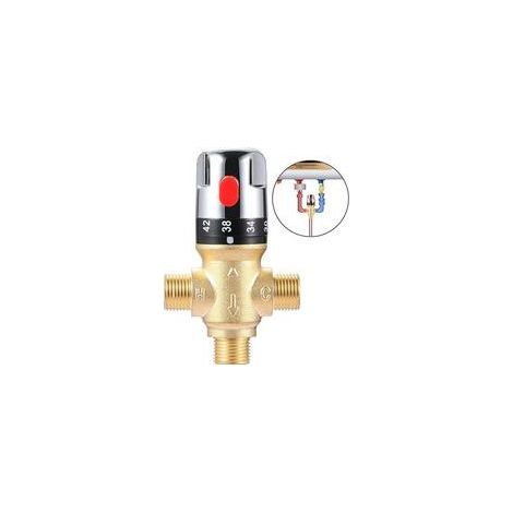 Mitigeur thermostatique réglable en laiton – Contrôle précis de la température – Arrêt automatique en cas d'absence d'eau froide – Installation facile (1/4)