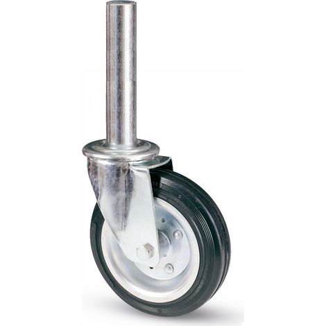 Ruota AVO 80BI 200x50 rivestimento gomma girevole con perno per trabattelli (1/2)